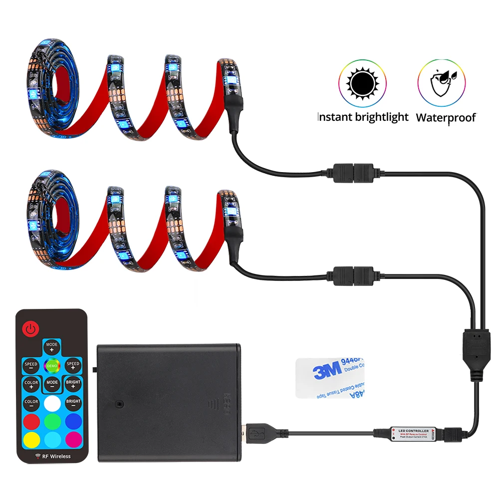 Водонепроницаемая светодиодная лента Coolo DC 5 в USB 5050 RGB 1 м 2 RF пульт дистанционного