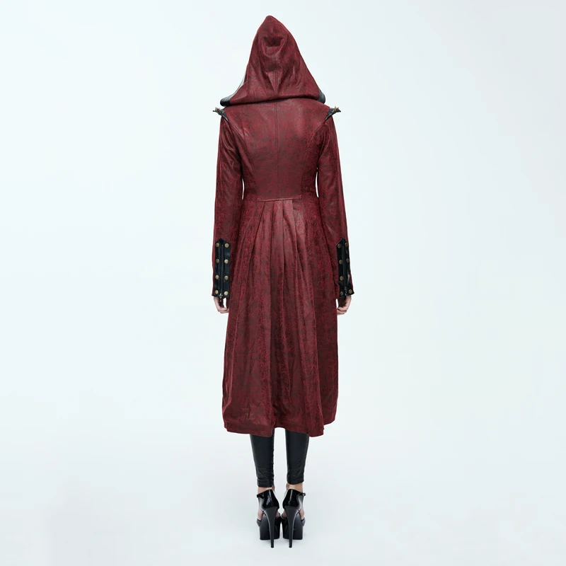 Модные осенне-зимние женские длинные куртки Devil в стиле панк из искусственной