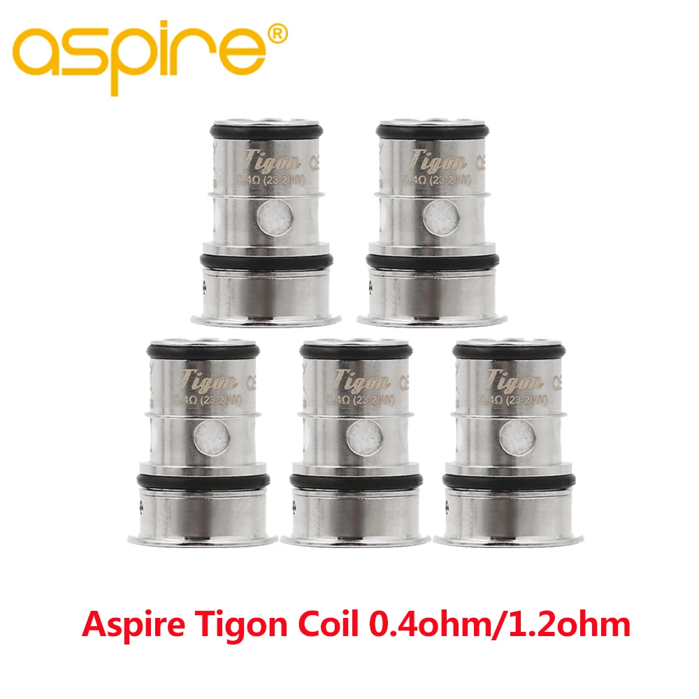 5 шт./лот оригинальный Aspire Tigon катушка 0.4ohm DTL и 1.2ohm MTL подходит для Nic salit Vape