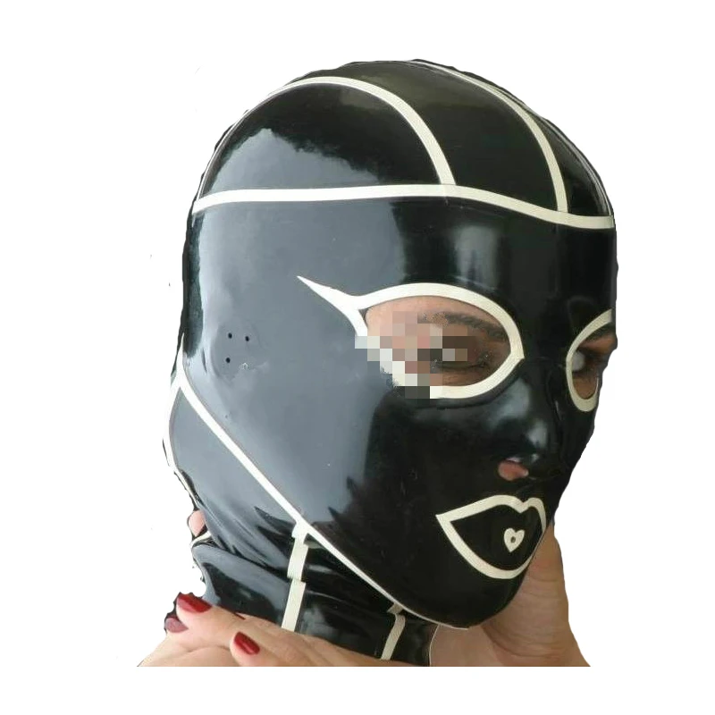 

100% Latex Headgear Rubber Masquerade Fashion Hood Mask Headgear Size XXS-XXL