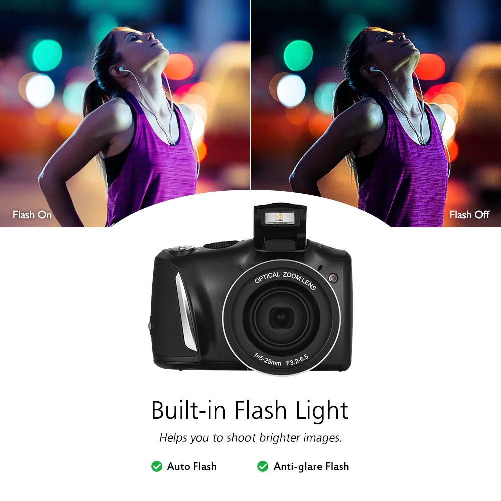 Andoer 24MP 720P HD Цифровая видеокамера Vlogging видеорегистратор 20X зум + 3 5 дюймовый IPS