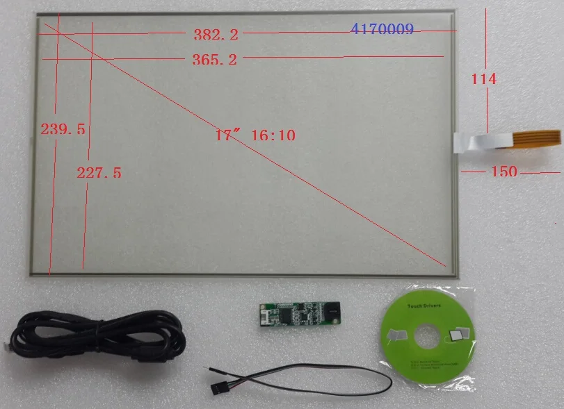 17 inch 16:10 widescreen touch screen 382.2*239.5