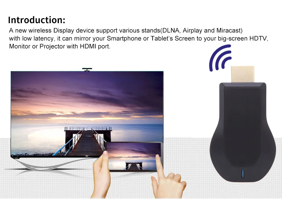 Новейшая ТВ-карта RK3036 двухъядерный 1080P H.265 anycast Miracast dongle DLNA Airplay WiFi Дисплей приемник IOS10 YouTube cast