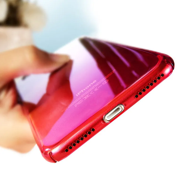 GURIOO градиент голубое освещение чехол для iPhone X 10 покрытие Цвет крышка чехлы