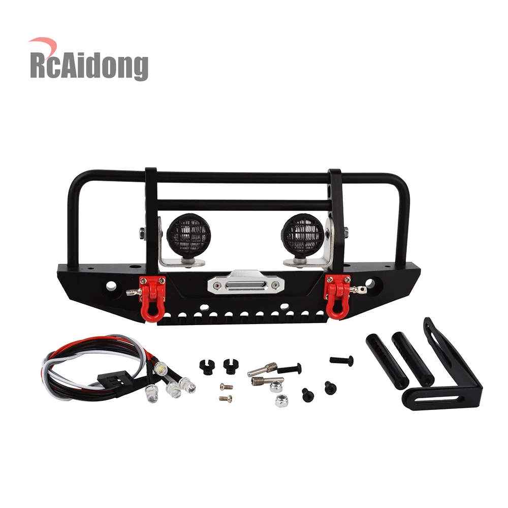 1/10 Rc автомобиль металлический передний бампер и светодиодный свет для RC