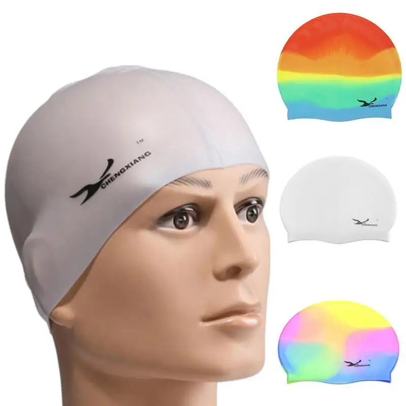 Водонепроницаемая силиконовая шапочка для плавания Мужская и женская мужчин