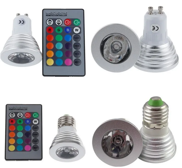 Низкая цена E27 E14 LED RGB лампа AC110V 220V 5W точечное освещение с регулируемой яркостью
