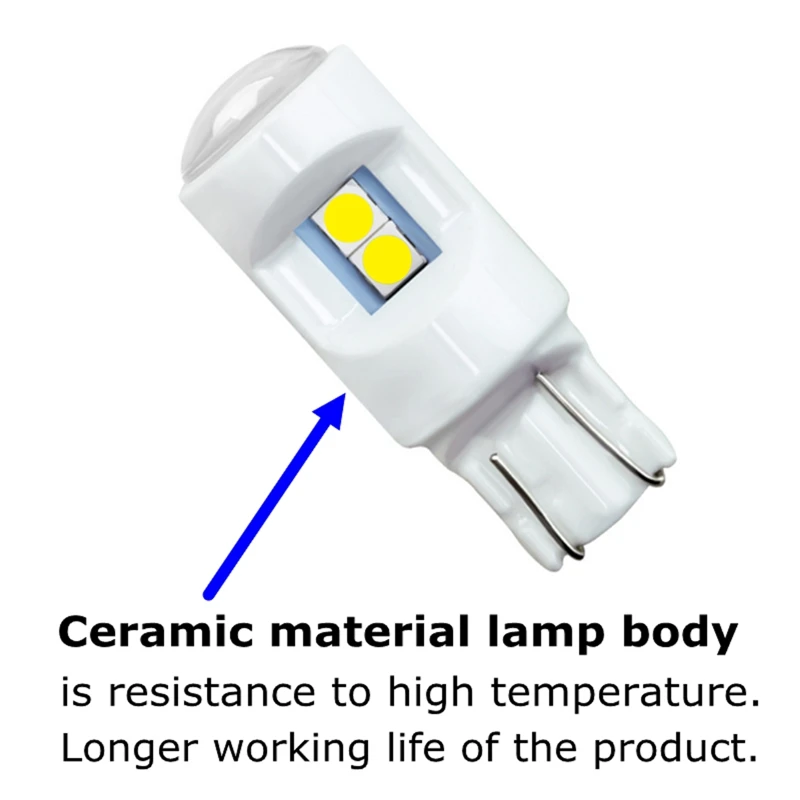 Керамическая сверхъяркая Светодиодная лампа T10 W5W WY5W 6 Smd 3030 для габаритного