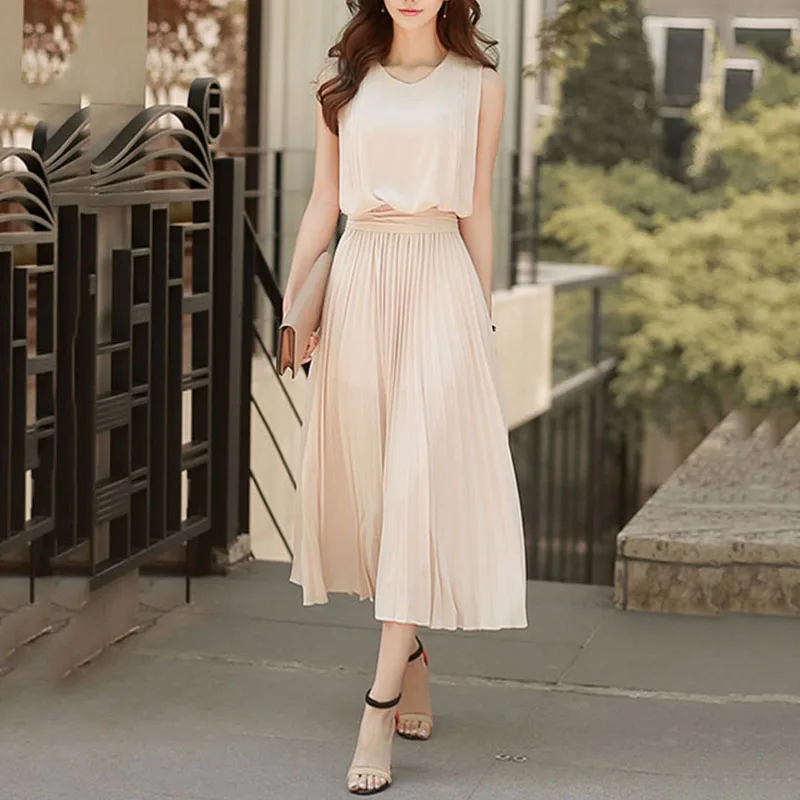 Apricot Young17 женское элегантное платье Летние шифоновые простые Новые Вечерние офисные летние Vestido Модное Длинное платье одежда миди платье - Цвет: Apricot