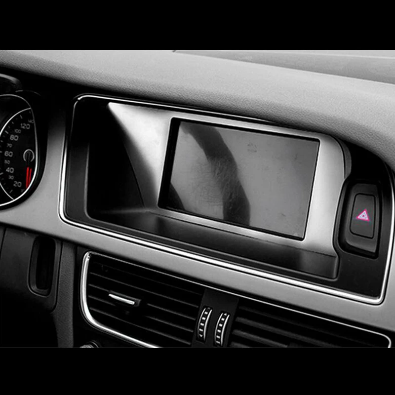 Нержавеющая центр gps навигатор инструмент рамка Накладка для Audi A5 13- и A4 B8 09-12
