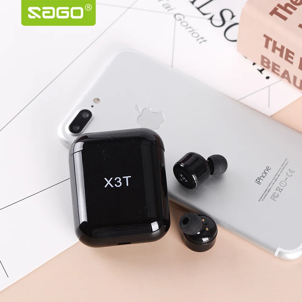 Sago X2T/X3T беспроводные наушники истинные стерео Bluetooth бас для iPhone/Android/samsung