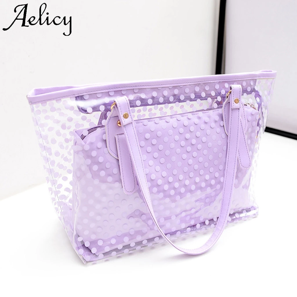 Aelicy модная женская пластиковая прозрачная пляжная сумка через плечо с