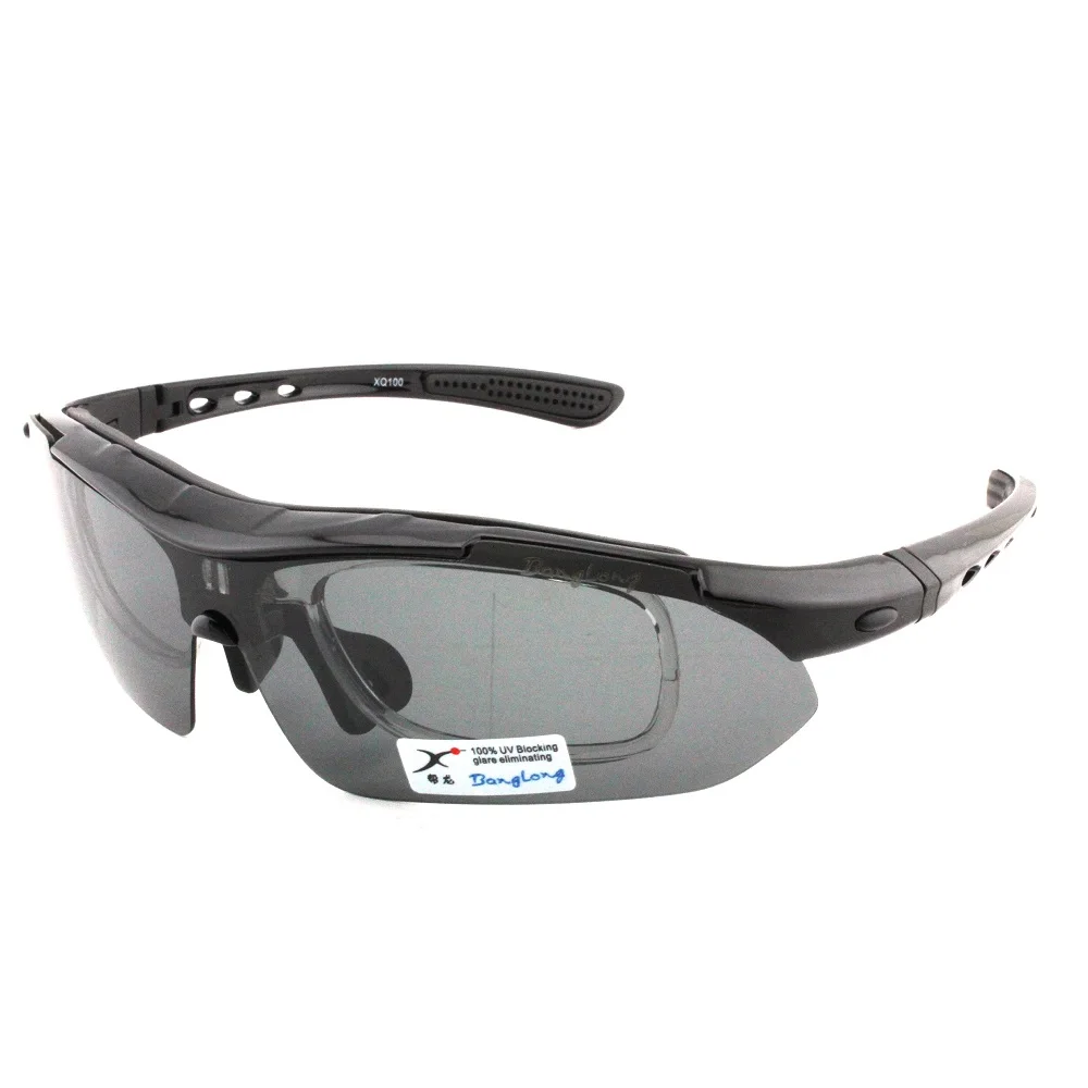 BANGLONG Oculos Ciclismo велосипедные тактические очки мужские женские Gafas Ciclismo велосипедные спортивные велосипедные очки - Цвет: XQ100 BLACK
