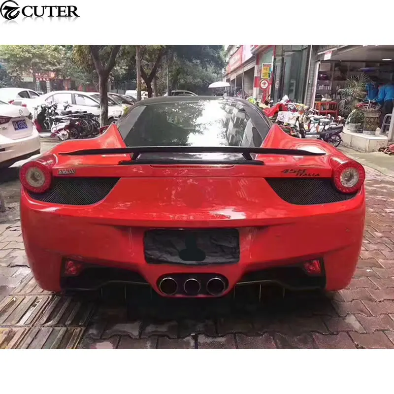 458 углеродное волокно комплект кузова автомобиля задний спойлер багажника губа