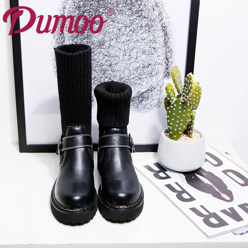 Dumoo/брендовые ботинки женская обувь дизайнерские зимние Бархатные модные