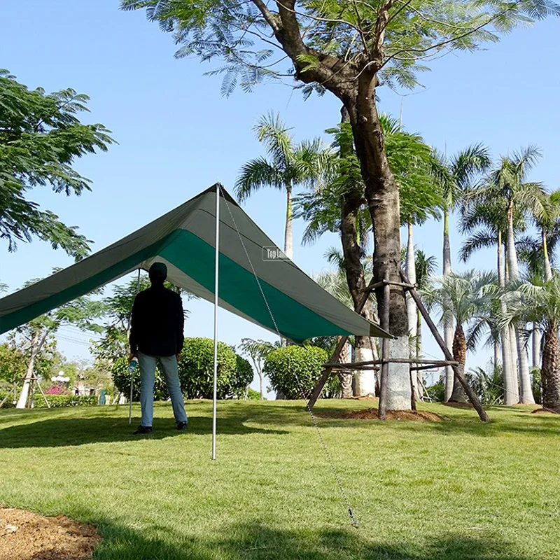저렴한 초경량 캠핑 텐트 방수 대형 해먹 비 플라이 태양 쉼터, 휴대용 천막 텐트 해변 그늘 페그 로프