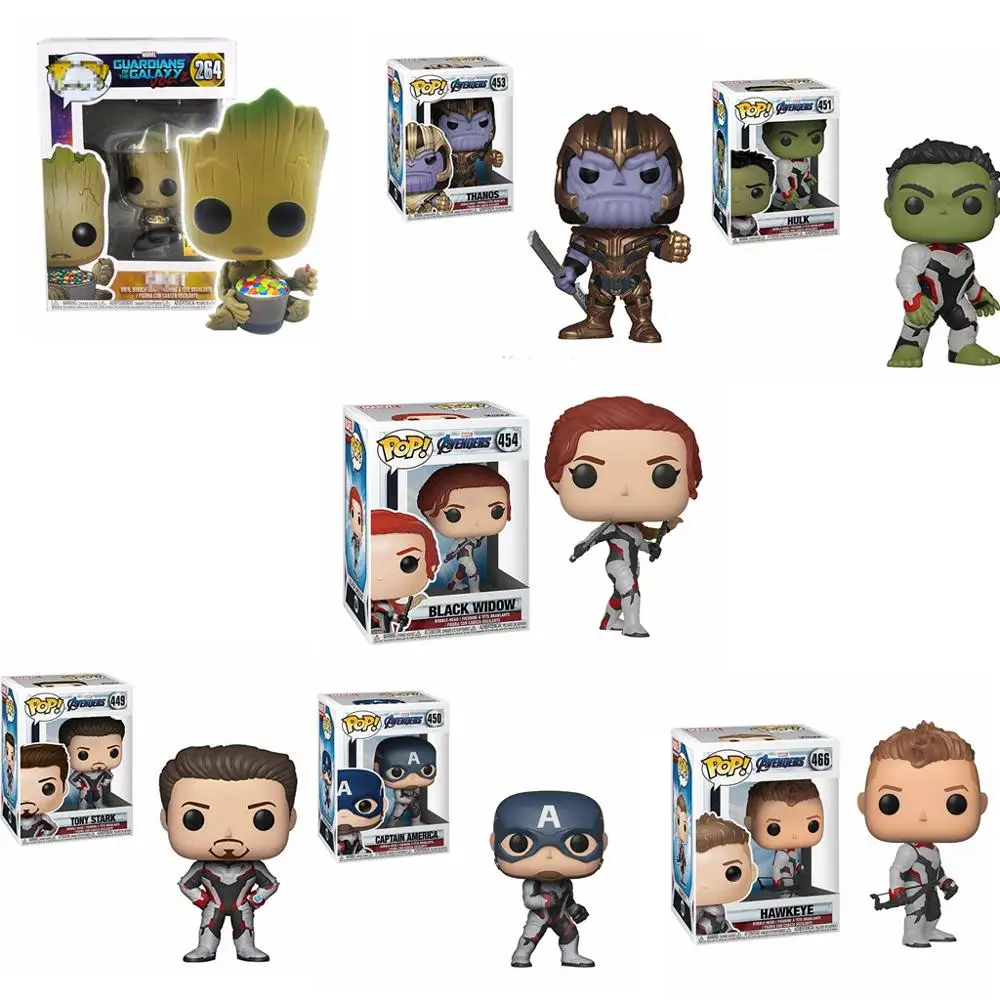 Funko POP Новинка Avengers4 фигурка Халк Тор танос Черная Вдова капитан винил экшн