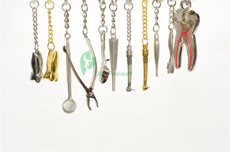В продаже 11 шт стоматолога ассортированный брелок из нержавеющей стали типов|steel