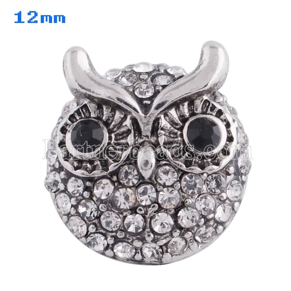 Partnerbeads новый стиль 12 мм Мини Сова кнопки Подвеска Пряжка jewelry унисекс для женщин и