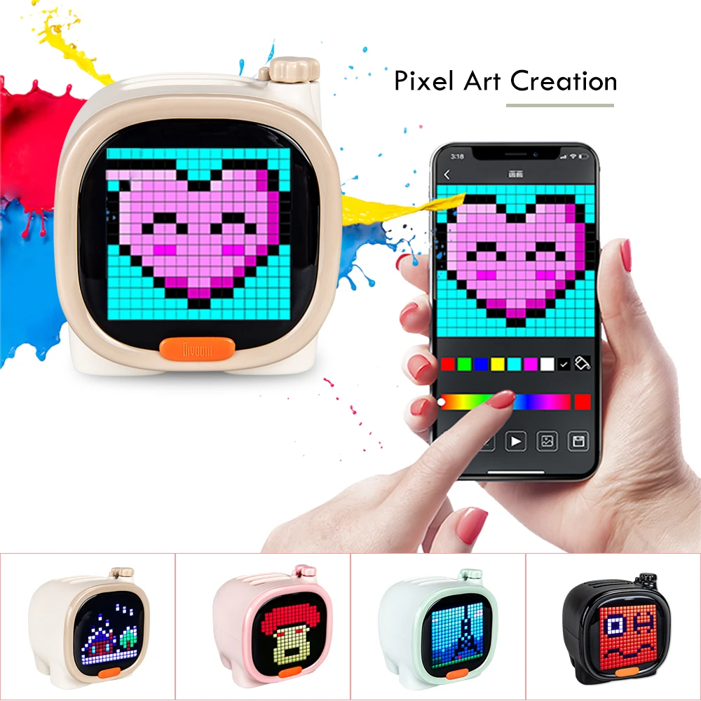 Divoom Timoo Pixel Art Elephant Bluetooth динамик мини портативный беспроводной светодиодный экран