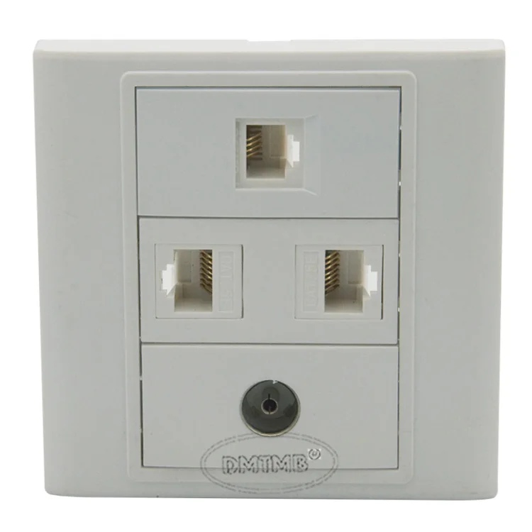 

2 X RJ45, 1 X RJ1, 1 X TV Wall plate and support customer design