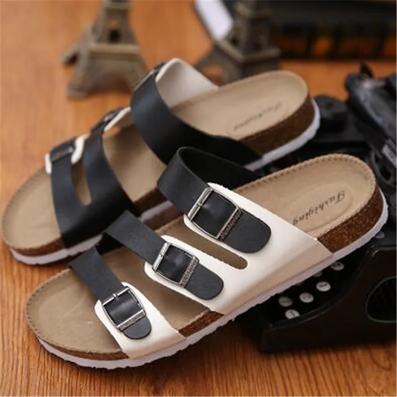 

Men Shoes Sandals Slippers Summer Male Flats Sandals Cork Slippers Casual Shoes Mixed Colors Beach Slides Plus Size 35-46
