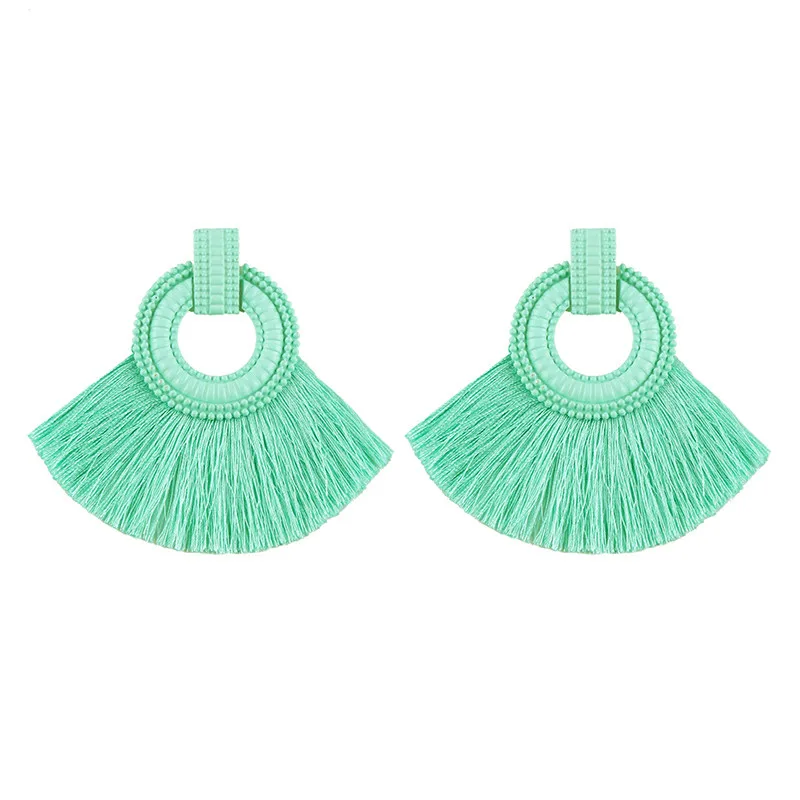 Boho большие секционные серьги с кисточками горячая Распродажа разноцветные