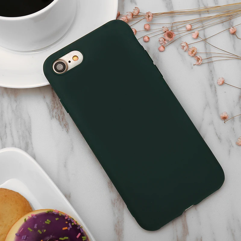 Ярко-зеленый чехол для телефона Iphone 5 5S Se 6 6s 7 8 Plus XS Max XR X матовый однотонный с