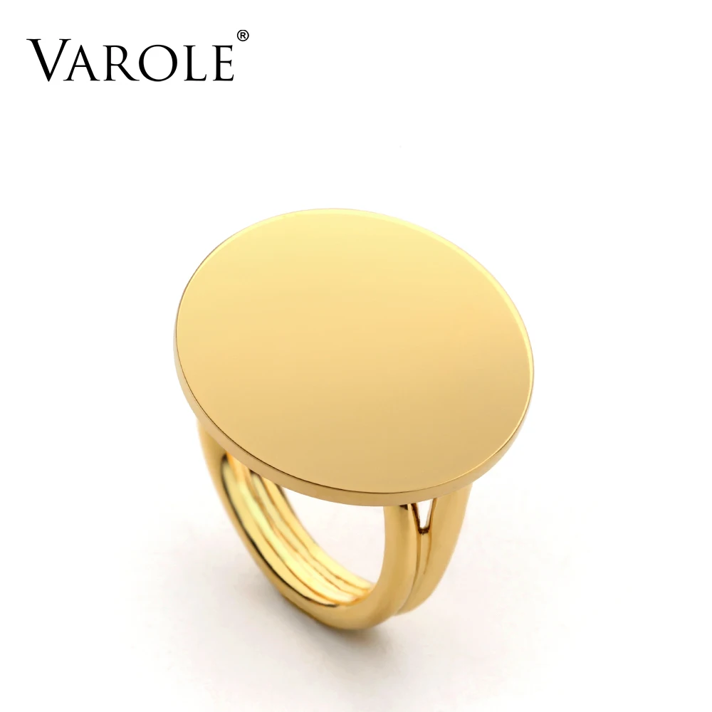 Gold Color VAROLE, минималистичные кольца на полнолуние, миди, золотого цвета, кольца на кастет для женщин, модные ювелирные изделия, anillos mujer anel - Цвет основного камня: Gold Color