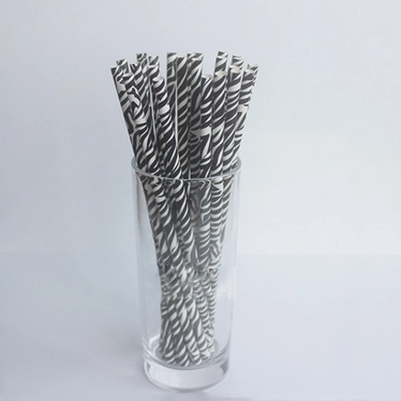 50 шт. Бумага Трубочки Зебра партии Свадебные украшения Дети День рождения Baby Shower