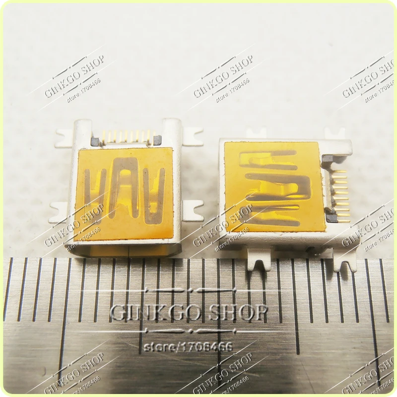 100 шт./лот высококачественный 2 1 мм Мини USB коннектор в раковину зарядный порт Mini usb