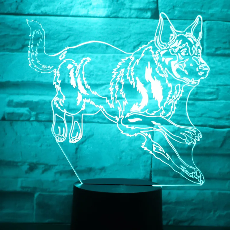 3D LED ночник немецкая овчарка собака с 7 видов цветов лампа для украшения дома