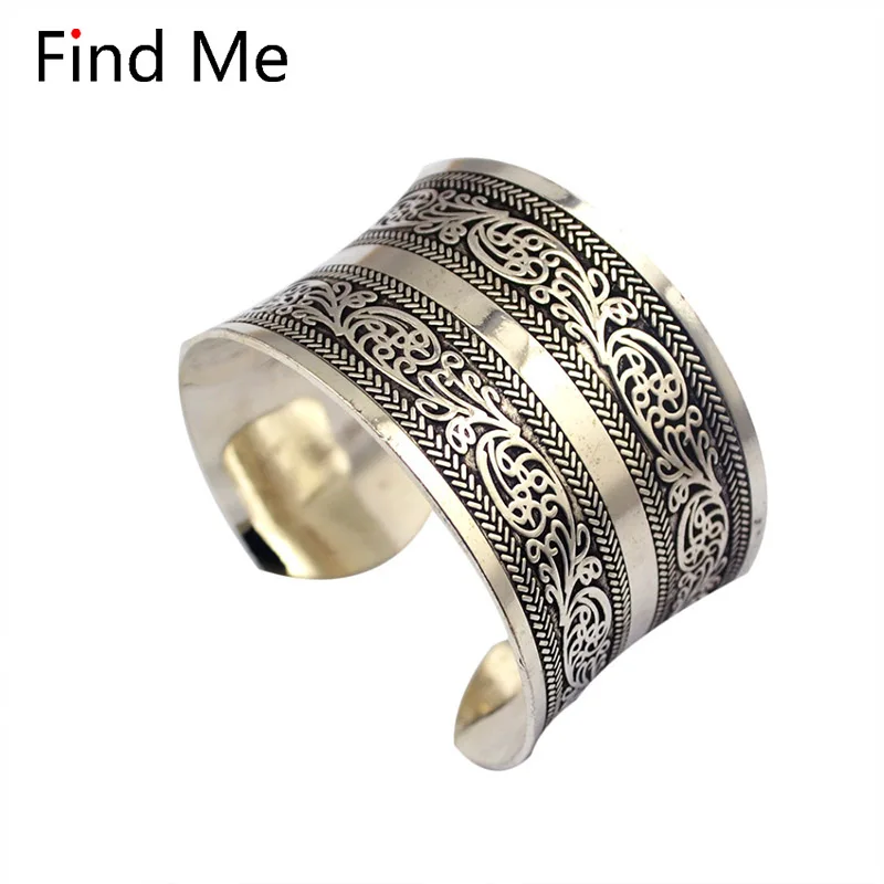 Find Me фирменный модный винтажный изогнутый этнический Браслет манжета в стиле