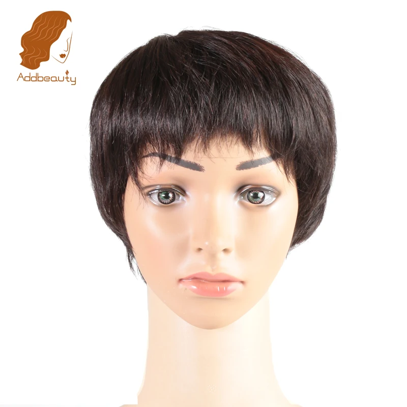 Addbeauty короткие Человеческие волосы Искусственные парики с волосами младенца 6