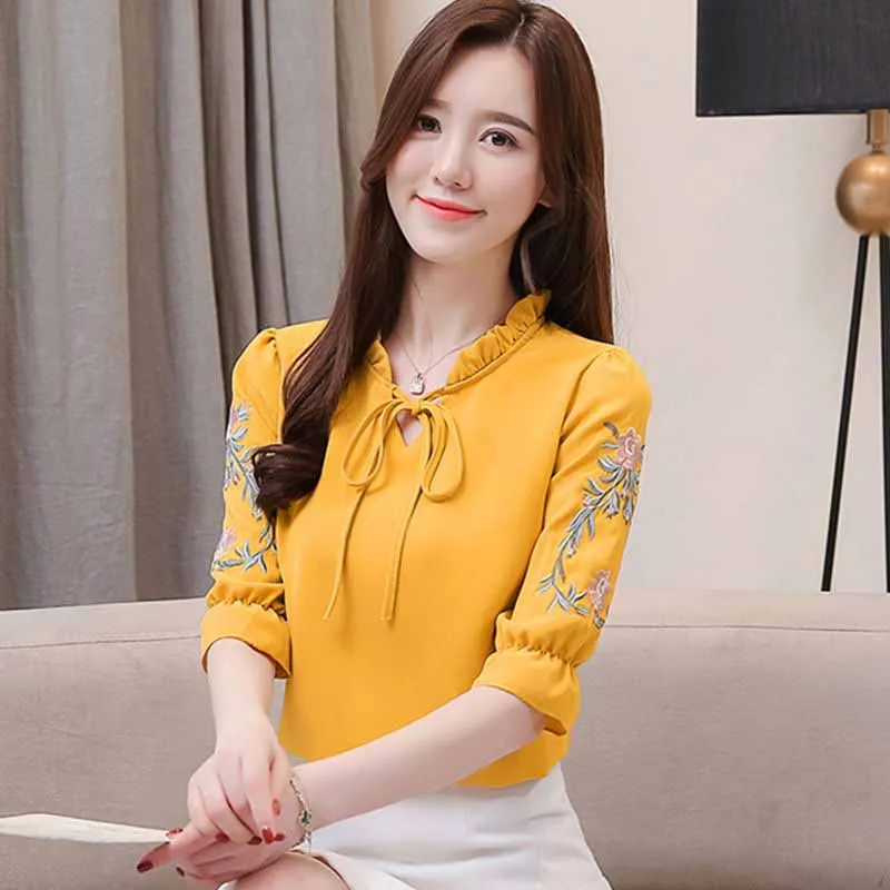 Женский Повседневный Зеленый Топ с длинным рукавом и блузка элегантная летняя