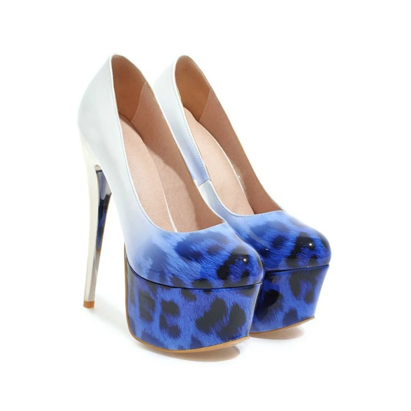 QPLYXCO/ограниченное предложение; zapatos mujer Tacon; обувь; большие размеры 33-48; новые весенне-осенние женские туфли-лодочки; женская обувь; Z-35 из искусственной кожи на высоком каблуке - Цвет: BLUE