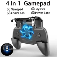 mobile gamepad joystick for pubg cooler fan l1 r1 shooter controller handle smartphone trigger with 20004000mah power bank
