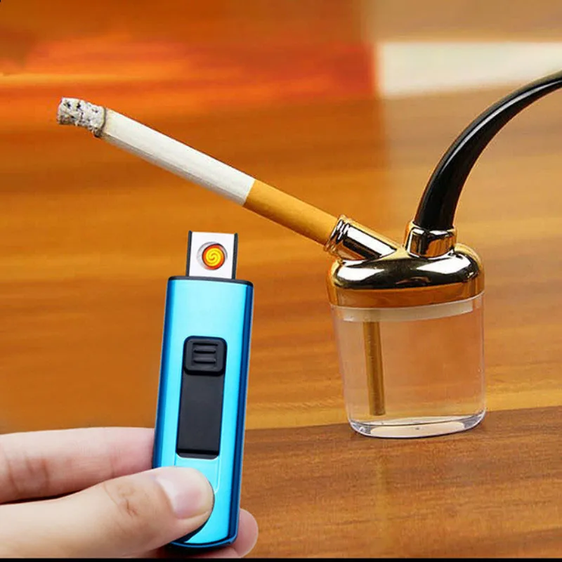 Мини Вольфрамовая турбо USB Зажигалка для сигарет курения Электронная