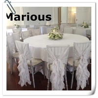 factory price free shipping marious pink and white 50pcs chiffon chair sash for weddings events decoration