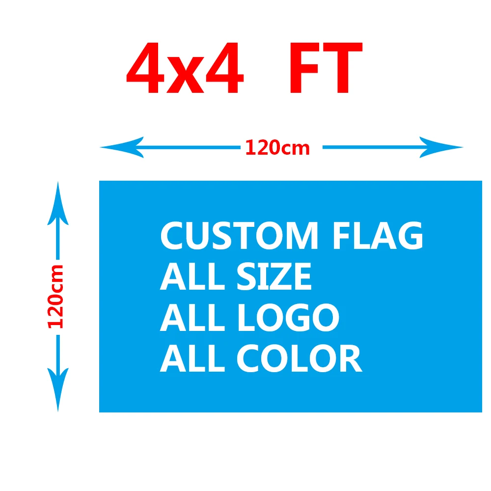 

120X120cm (4x4FT) Polyester we design any logo any color Custom gift flag banner