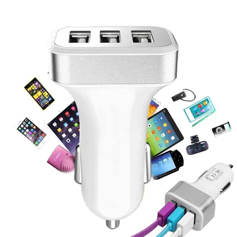 Новый универсальный тройной USB Автомобильное зарядное устройство адаптер гнездо