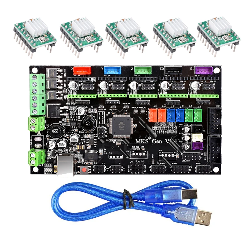 MKS Gen V1.4 3d принтер плата управления к TMC2130/TMC2208/DRV8825/A4988 Драйвер Reprap Mega 2560 R3 Ramps 1,4 1,5 1,6 материнская плата