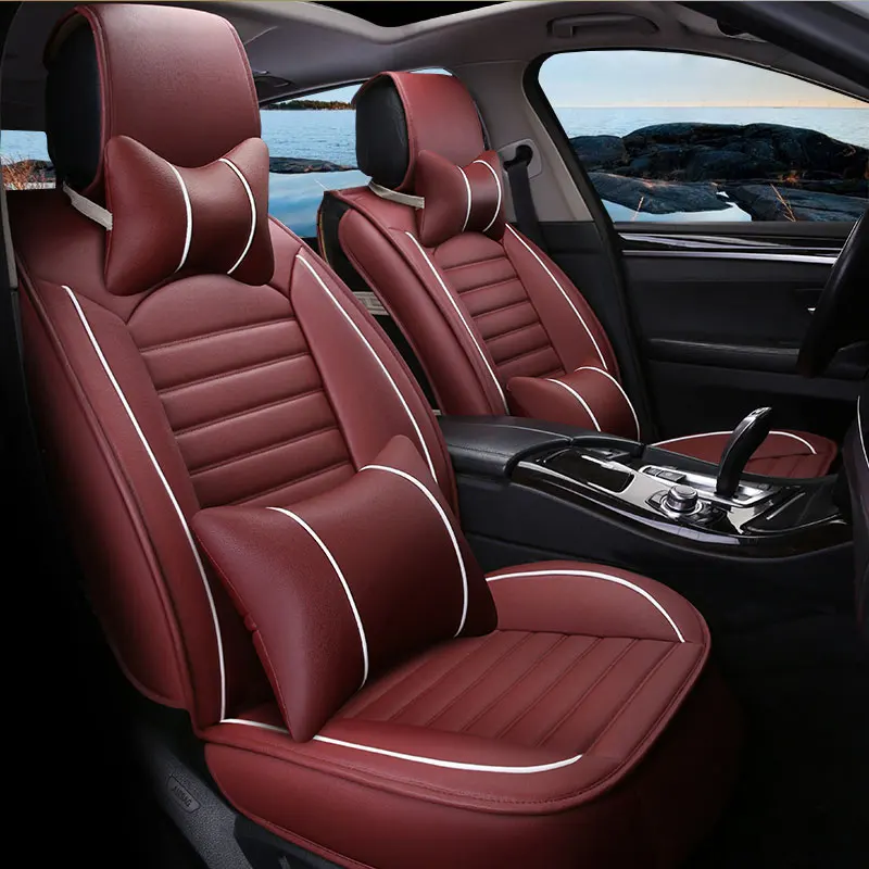 Универсальный из искусственной кожи чехлы для сидений автомобиля Alfa Romeo 147 156 159 166 Giulia Giulietta Mito Stelvio защитное покрытие автомобильного сиденья