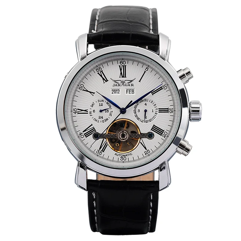 JARAGAR Мужские наручные часы Tourbillon Мужские механические часы Дата Календарь Неделя Месяц многофункциональные наручные часы erkek kol saati