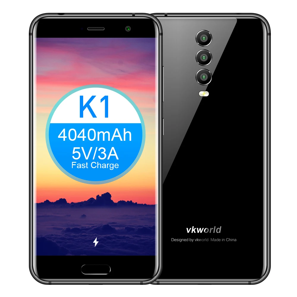 VKworld K1 4 Гб+ 64 Гб мобильный телефон Face ID отпечатков пальцев 5,2 дюймов Android 8,1 MTK6750T Octa Core Беспроводной зарядка с двумя sim-картами