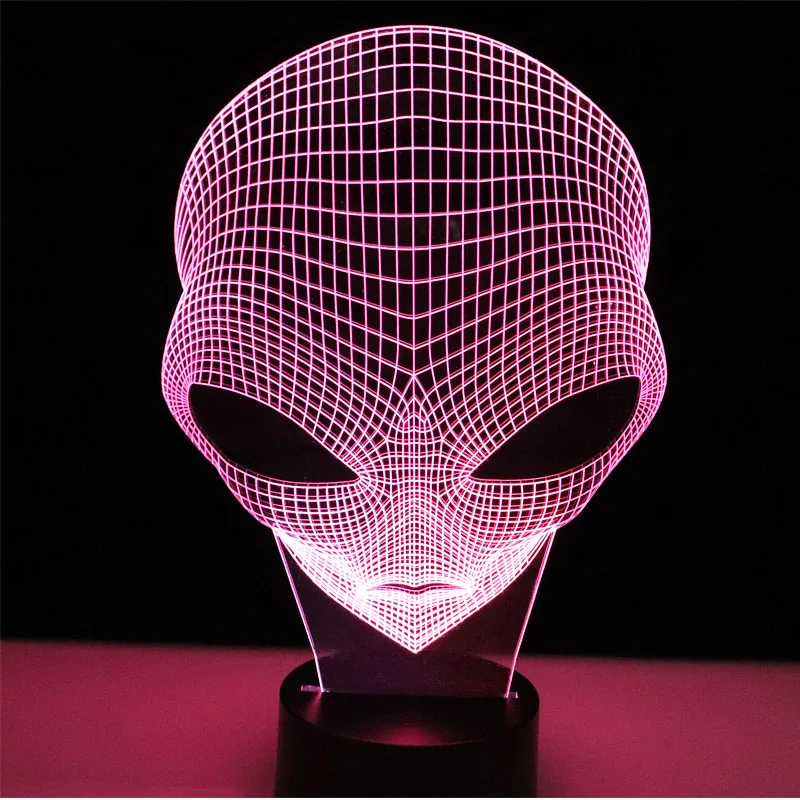 3D светодиодный ночной Светильник Другое планеты людей насадки для душа с 7 цветов светильник для чужой украшения дома лампы удивительный визуализации оптические