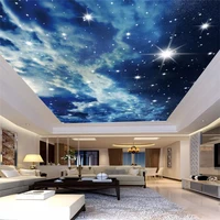 beibehang custom photo wallpaper starry sky clouds stars ceiling wallpaper 3d living room bedroom ktv bar ceiling wall wallpaper
