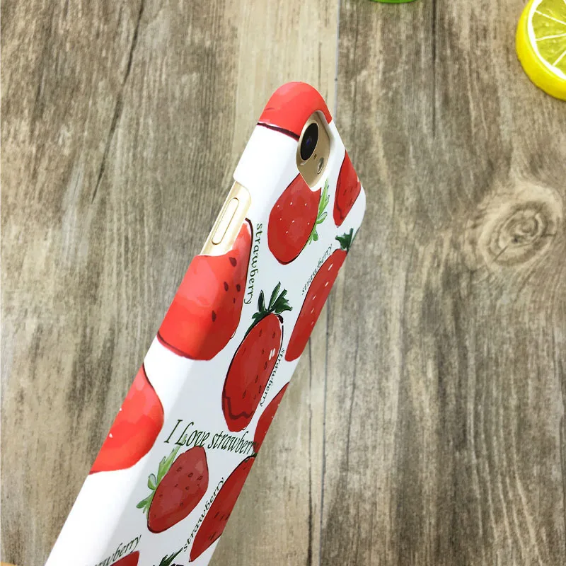Новые Плоды Клубники Case Для iphone 7 6 S Плюс Мода Жесткий PC Phone Случаи Мультфильм