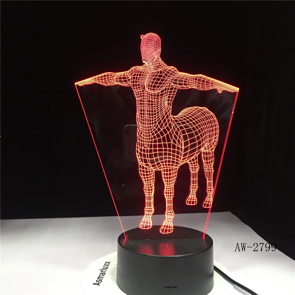 3D Светодиодная настольная лампа изменение градиента модная светодиодная Ночная