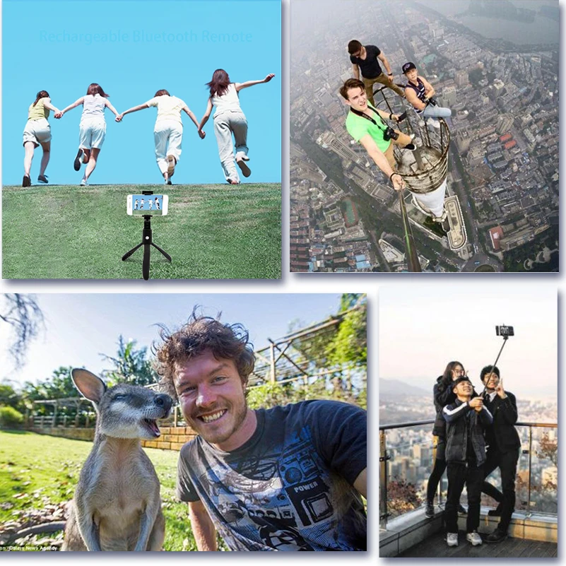 Foldable Handheld Bluetooth Selfie Stick Extendable Monopod Shutter Remote Mini Tripod For IOS iPhone 8 X 7 6s Plus Android | Электроника